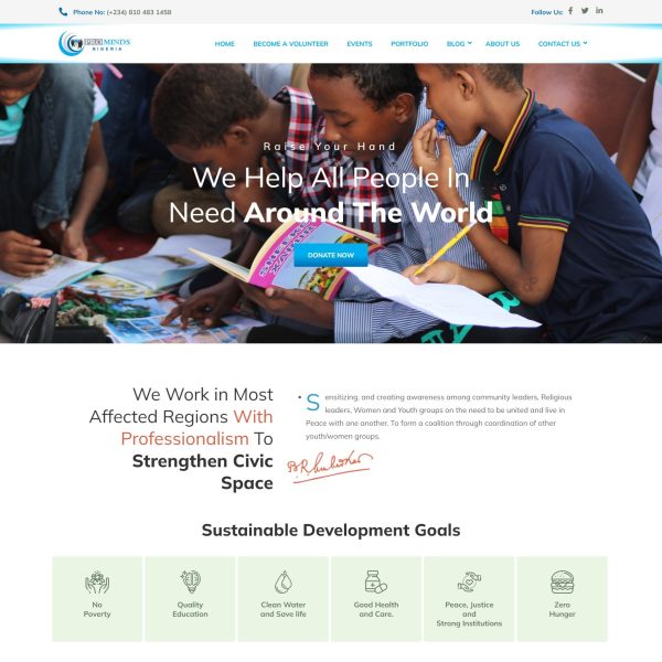 Theprominds NGO Website for Events